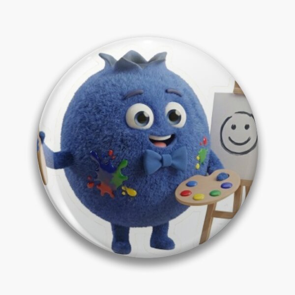 Item preview, Cute 3D Artist Blueberry Sticker - Vibrant Fruit Character with Paintbrush designed and sold by Sticker Art Shop.