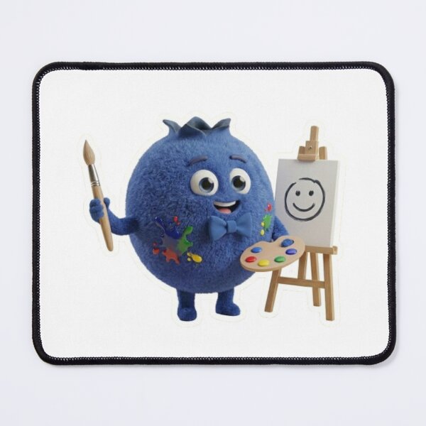 Item preview, Cute 3D Artist Blueberry Sticker - Vibrant Fruit Character with Paintbrush designed and sold by Sticker Art Shop.