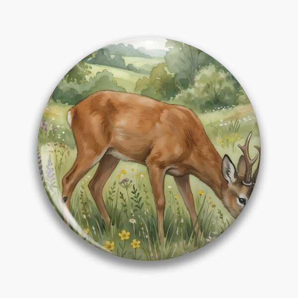 Item preview, Roe Deer Meadow - Woodland Wildlife Flower Field designed and sold by RubisLeaf.