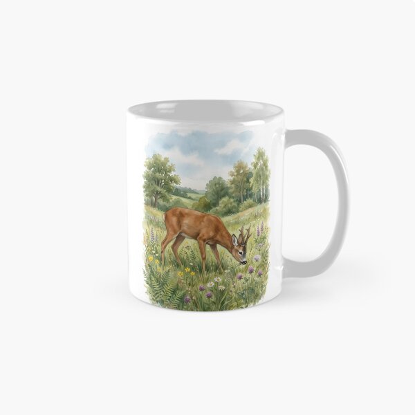 Item preview, Roe Deer Meadow - Woodland Wildlife Flower Field designed and sold by RubisLeaf.