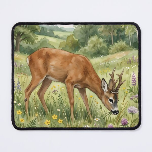 Item preview, Roe Deer Meadow - Woodland Wildlife Flower Field designed and sold by RubisLeaf.