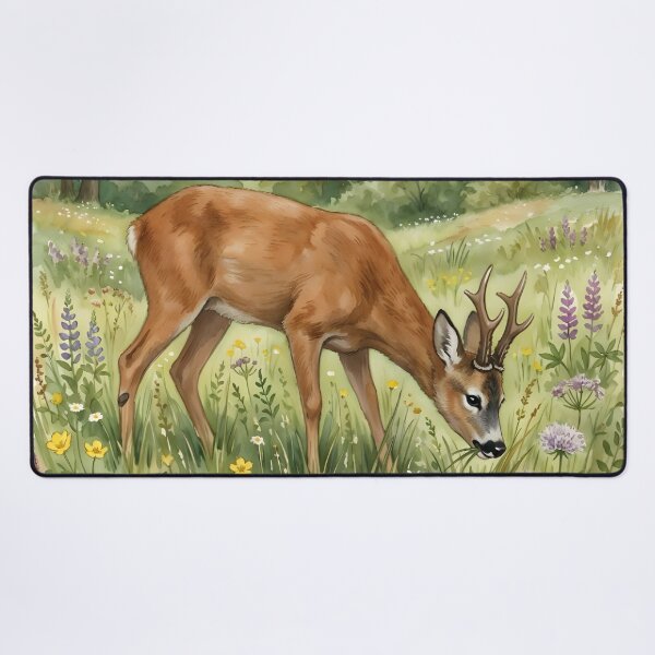 Item preview, Roe Deer Meadow - Woodland Wildlife Flower Field designed and sold by RubisLeaf.