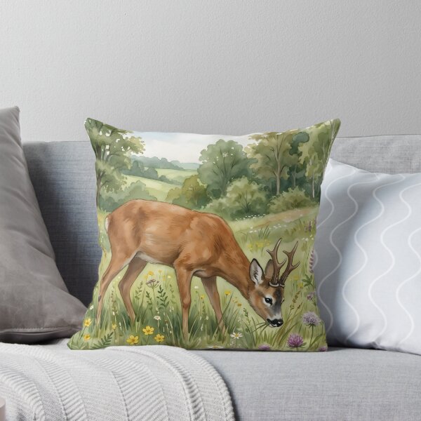Item preview, Roe Deer Meadow - Woodland Wildlife Flower Field designed and sold by RubisLeaf.