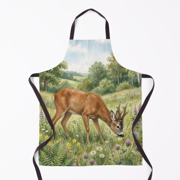 Item preview, Roe Deer Meadow - Woodland Wildlife Flower Field designed and sold by RubisLeaf.