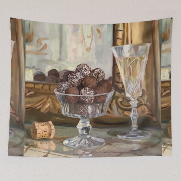 Item preview, French Chocolate Truffles Still Life | Elegant Patisserie Kitchen Wall Art designed and sold by CARRAANN.