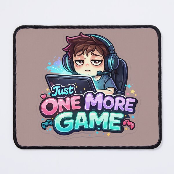 Item preview, Just One More Game Funny Gamer Sticker Cute Gaming Cartoon designed and sold by irfanshikh.