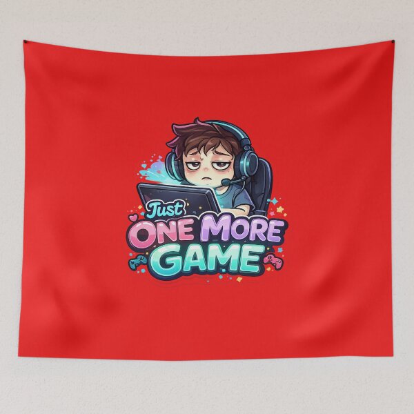 Item preview, Just One More Game Funny Gamer Sticker Cute Gaming Cartoon designed and sold by irfanshikh.