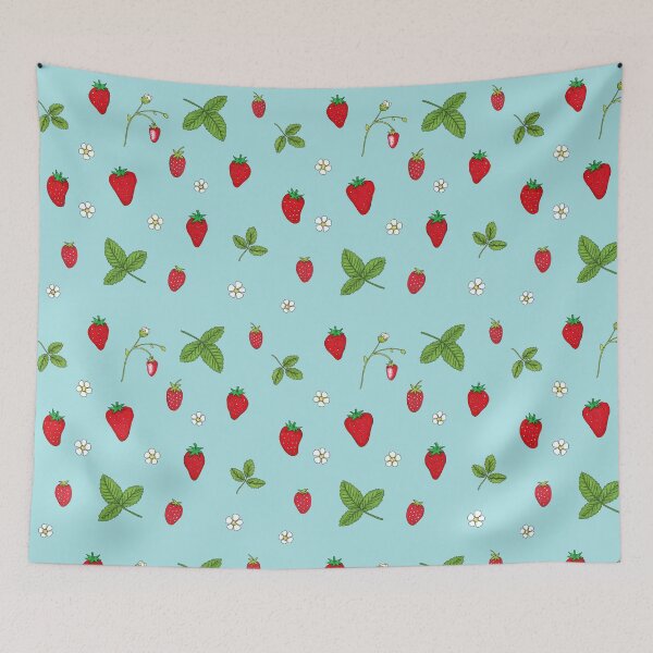 Item preview, Blue strawberry pattern designed and sold by FridaSofia85.