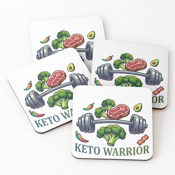 Item preview, Keto Warrior – Gym Barbell & Healthy Food Illustration designed and sold by DOROTA-0909.