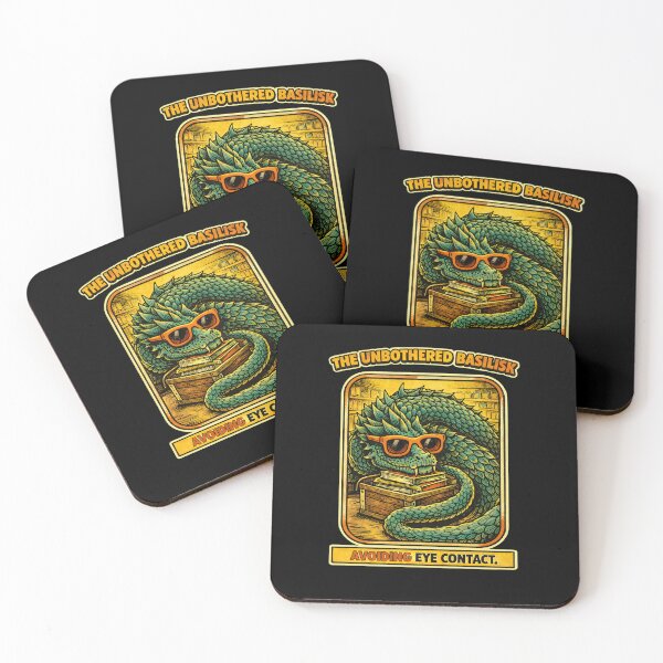 Item preview, Funny Unbothered Basilisk Avoiding Eye Contact Retro Sarcasm Cryptid  designed and sold by Mythic Ink Studio.