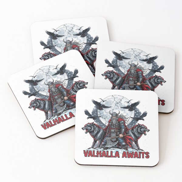 Item preview, Valhalla Awaits Viking Warrior Wolves Moon  designed and sold by TeeARTHY.