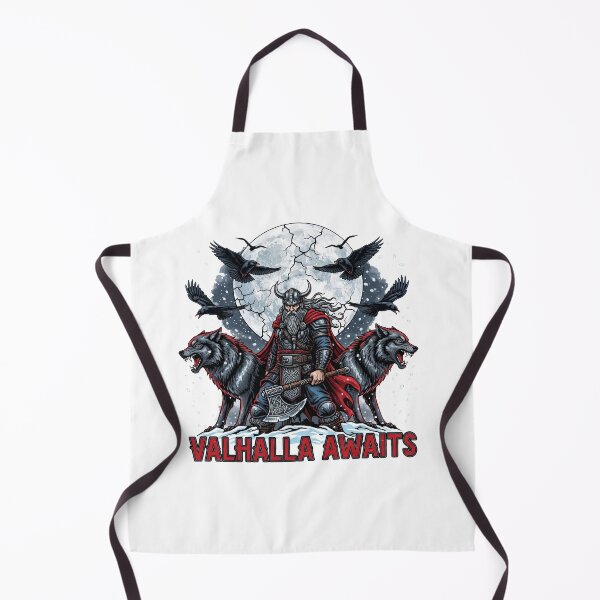 Item preview, Valhalla Awaits Viking Warrior Wolves Moon designed and sold by TeeARTHY.
