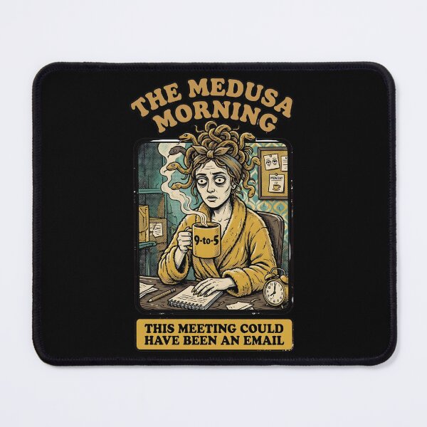 Item preview, Funny Medusa Corporate Burnout This Meeting Could Have Been An Email Retro Tee designed and sold by Mythic Ink Studio.