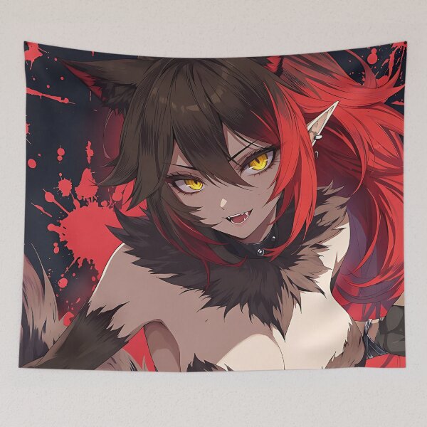 Item preview, INSANITY BREED // CRIMSON WEREWOLF GIRL designed and sold by INSANITYBREED.