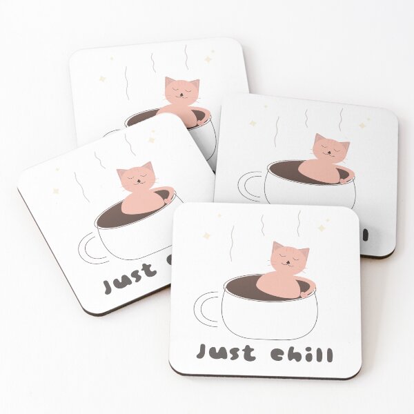 Item preview, Cute Cat Coffee – Just Chill Aesthetic designed and sold by Doahda.