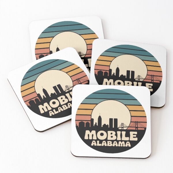 Item preview, Mobile Alabama: Retro Skyline Badge designed and sold by CircinusStore.
