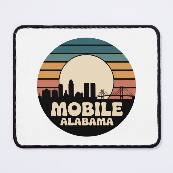 Item preview, Mobile Alabama: Retro Skyline Badge designed and sold by CircinusStore.