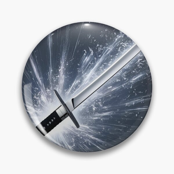 Item preview, Chrome katana slicing through static 3 designed and sold by Neon G.