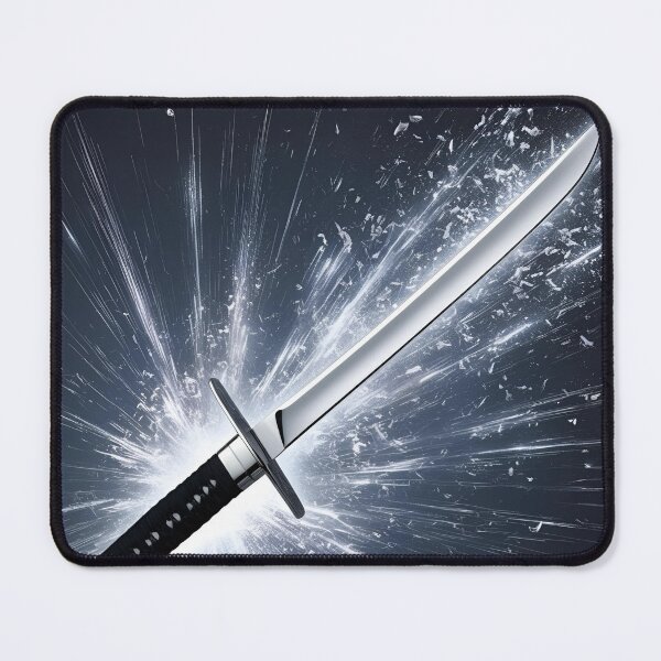Item preview, Chrome katana slicing through static 3 designed and sold by Neon G.