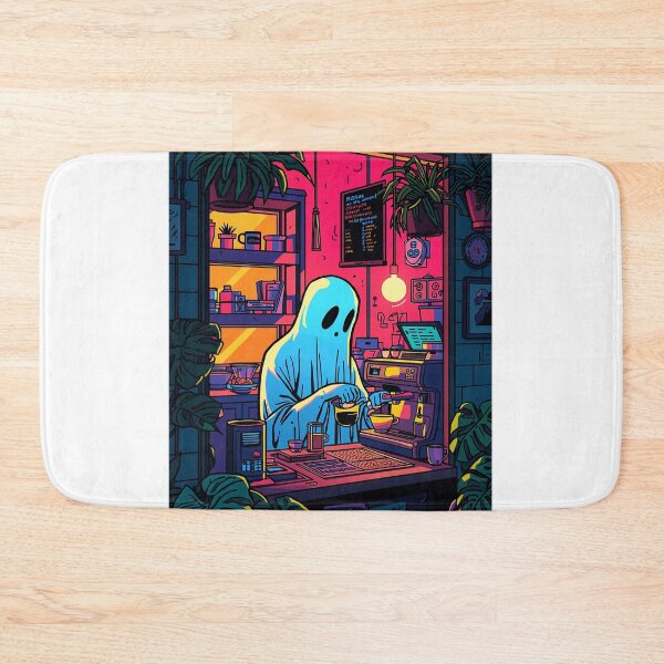 Item preview, Neon Ghost Barista – Cozy Café Aesthetic Vibes designed and sold by BlackBoneArt.