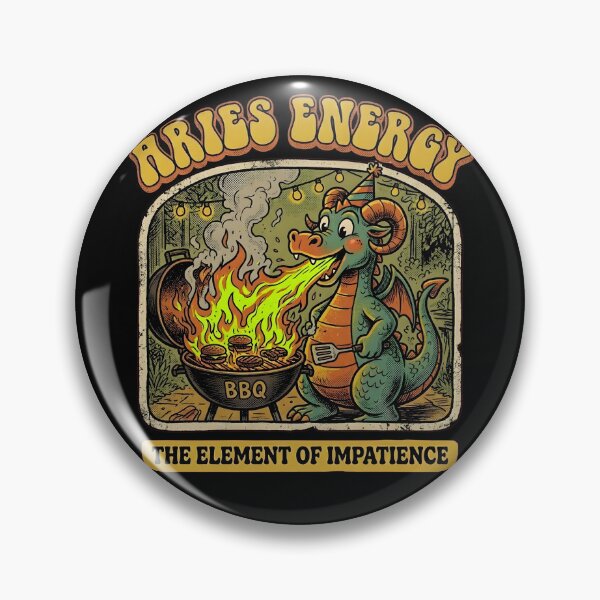 Item preview, Funny Aries Birthday Fire Sign Dragon 1970s Sarcasm Retro Cryptid Tee designed and sold by Mythic Ink Studio.