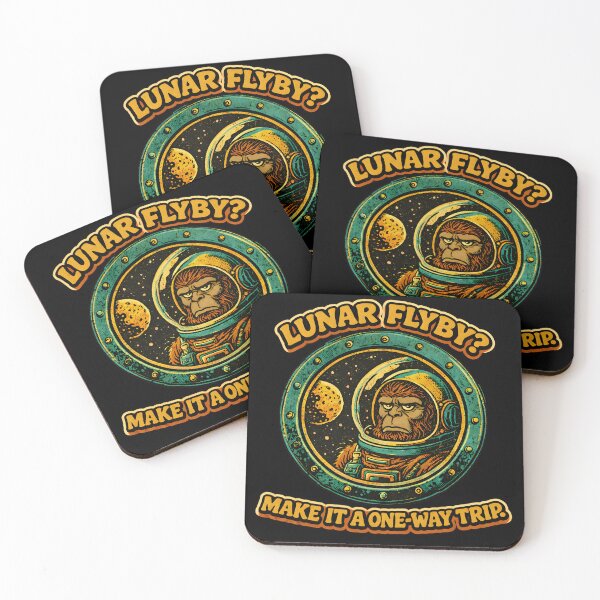 Item preview, Funny Bigfoot Lunar Flyby One Way Trip Retro Sci-Fi Space Monster Tee designed and sold by Mythic Ink Studio.