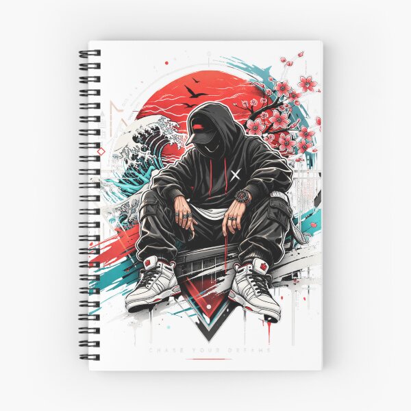 Item preview, Urban Samurai Aura - Crimson Sun Streetwear Art designed and sold by RickyStick.