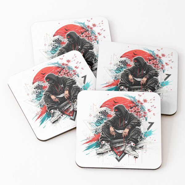 Artikelvorschau, Urban Samurai Aura – Crimson Sun Streetwear Art entworfen und verkauft von RickyStick.