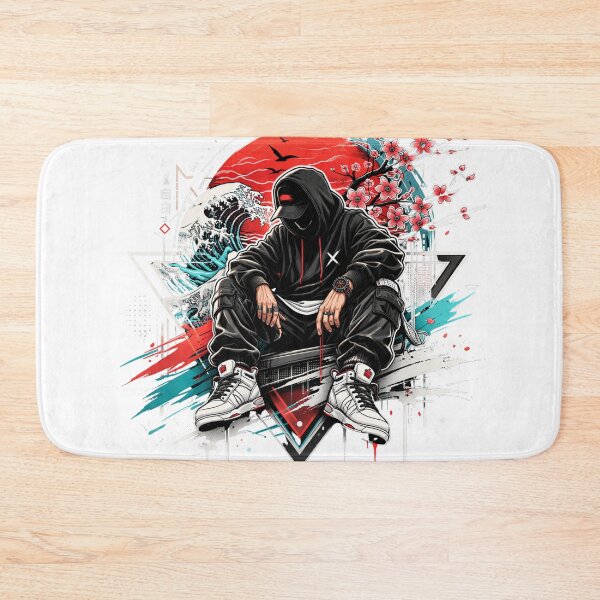 Item preview, Urban Samurai Aura - Crimson Sun Streetwear Art designed and sold by RickyStick.