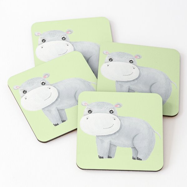 Item preview, Cute Watercolor Baby Hippo - Safari Jungle Nursery Art designed and sold by Lumina-Studio.