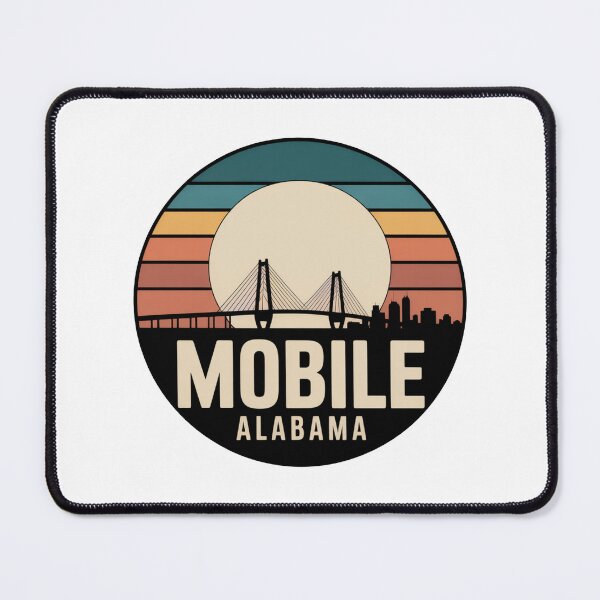 Item preview, Mobile Alabama: Retro Skyline Circle Design designed and sold by CircinusStore.