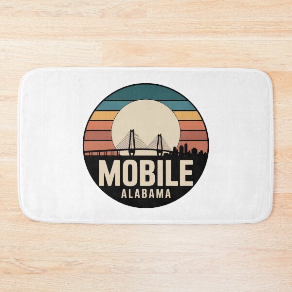 Item preview, Mobile Alabama: Retro Skyline Circle Design designed and sold by CircinusStore.