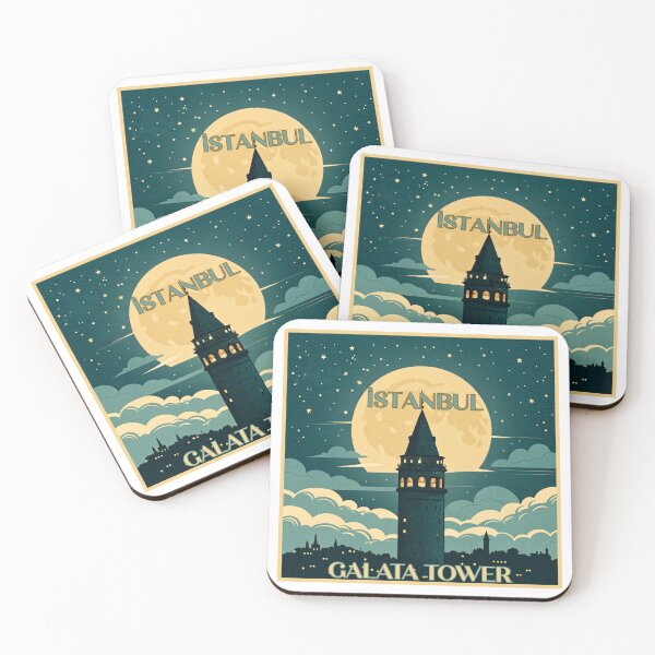 Item preview, Vintage Night over Galata Tower, Istanbul designed and sold by asliberry.