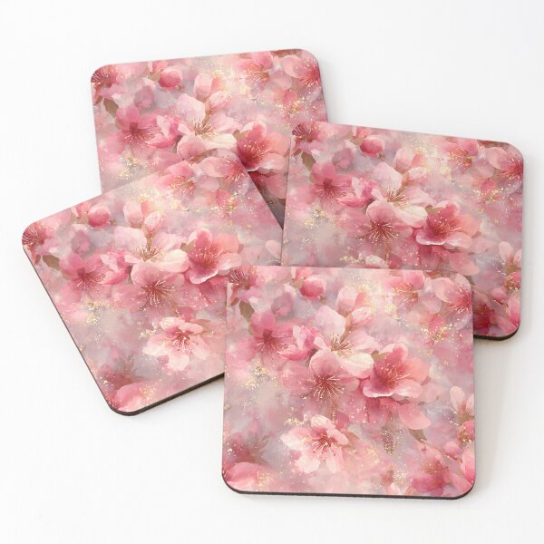 Item preview, Pink Cherry Blossom Gold Faux Glitter Seamless Pattern designed and sold by Nyx Creates.