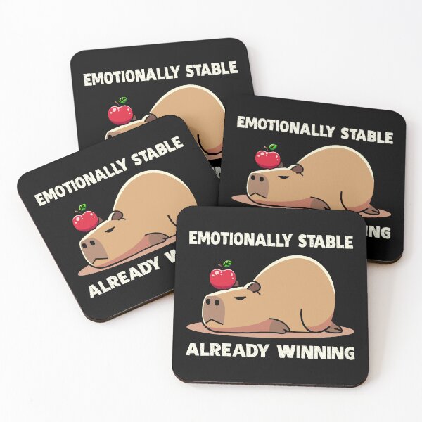 Item preview, Emotionally Stable Already Winning - Funny Capybara Meme designed and sold by Maljonic.