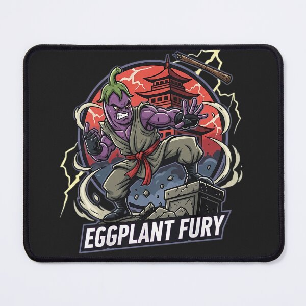 Item preview, Eggplant Fury Martial Arts-Epic Kung Fu Vegetable Mascot designed and sold by UNFILTERED MOODS.