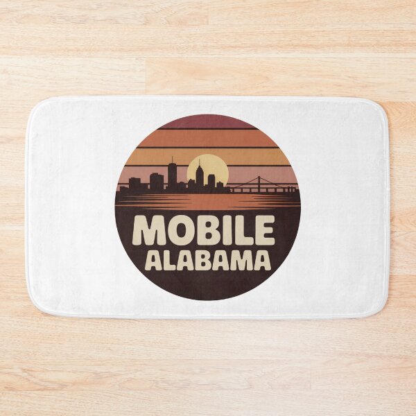 Item preview, Mobile Alabama: Vintage Sunset Skyline Badge designed and sold by CircinusStore.