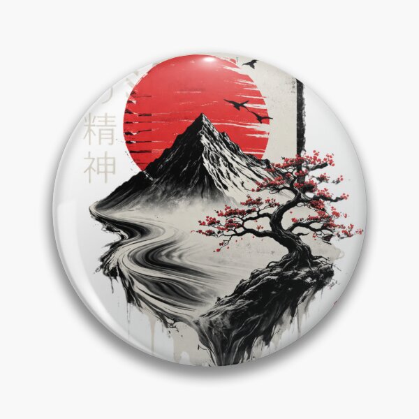 Item preview, Crimson Sun Mountain Peak - Aesthetic Zen Nature Art designed and sold by RickyStick.