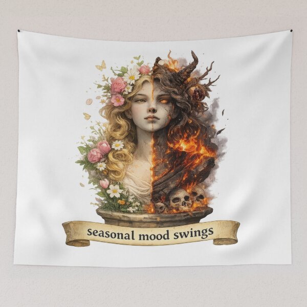 Item preview, Split Floral and Infernal Woman Portrait designed and sold by jgvisualarts.