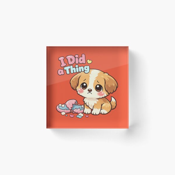 Item preview, Cute Sad Puppy “I Did a Thing” Funny Kawaii Dog Sticker designed and sold by irfanshikh.