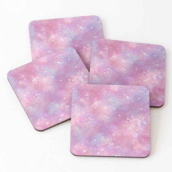 Item preview, Pink Kawaii Galaxy Iridescent Faux Glitter Seamless Pattern designed and sold by Nyx Creates.