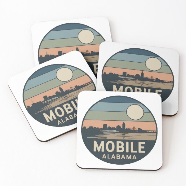 Item preview, Mobile Alabama: Vintage Waterfront Skyline Badge designed and sold by CircinusStore.