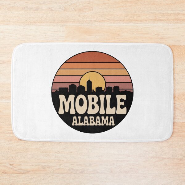 Item preview, Mobile Alabama: Retro Sunset Skyline Circle designed and sold by CircinusStore.
