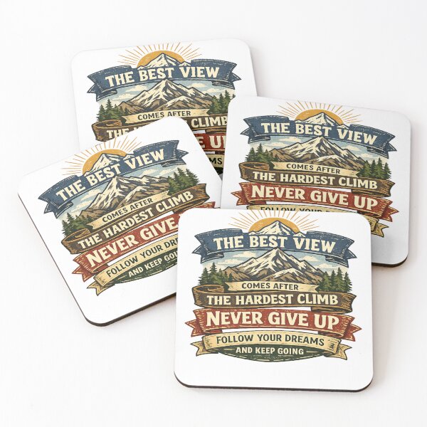 Item preview, The Best View Comes After the Hardest Climb – Motivational Mountain Quote designed and sold by Artflare Studio.