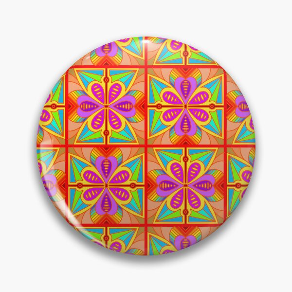 Item preview, Vibrant Floral Geometric Pattern Design designed and sold by anamariafischer.