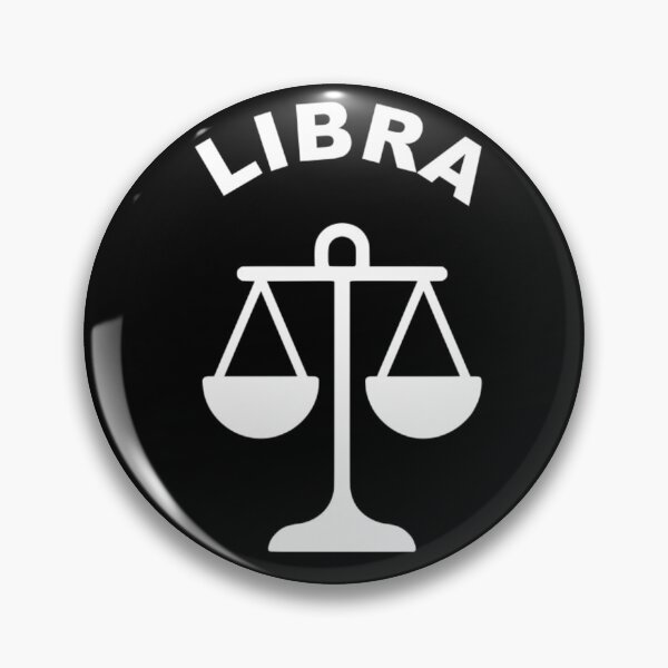 Item preview, Libra Scales - Zodiac Sign In Negative Circle Bold Art designed and sold by The Bold Line Studio.