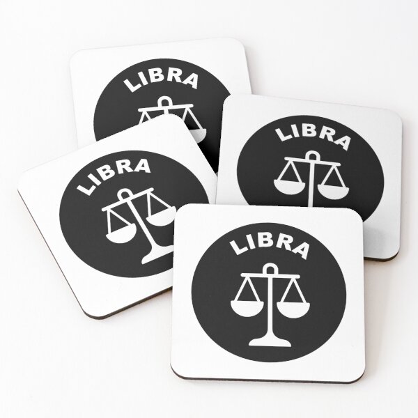 Item preview, Libra Scales - Zodiac Sign In Negative Circle Bold Art designed and sold by The Bold Line Studio.