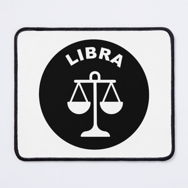 Item preview, Libra Scales - Zodiac Sign In Negative Circle Bold Art designed and sold by The Bold Line Studio.