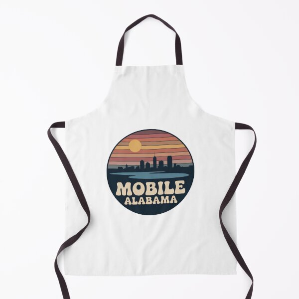 Item preview, Mobile Alabama: Retro Sunset Waterfront Badge designed and sold by CircinusStore.
