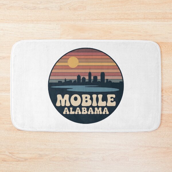 Item preview, Mobile Alabama: Retro Sunset Waterfront Badge designed and sold by CircinusStore.
